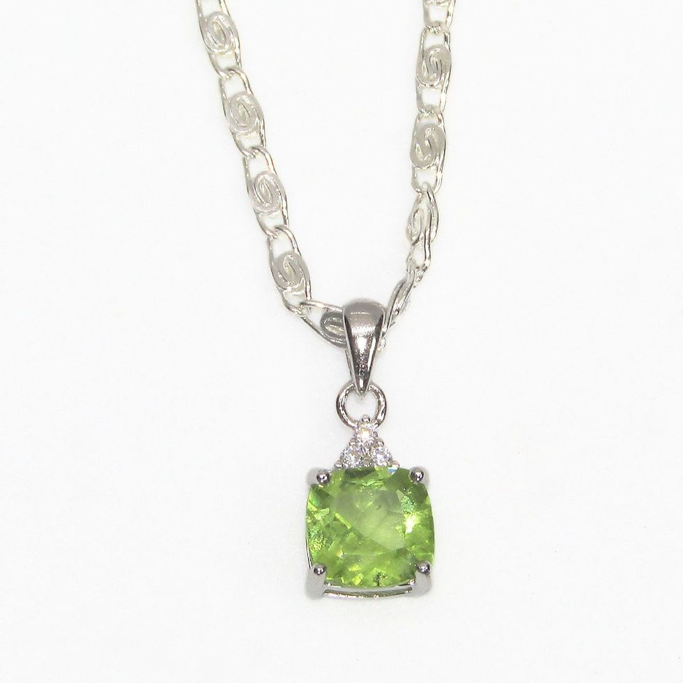 Thumbnail: august birthstone peridot pendant in sterling silver