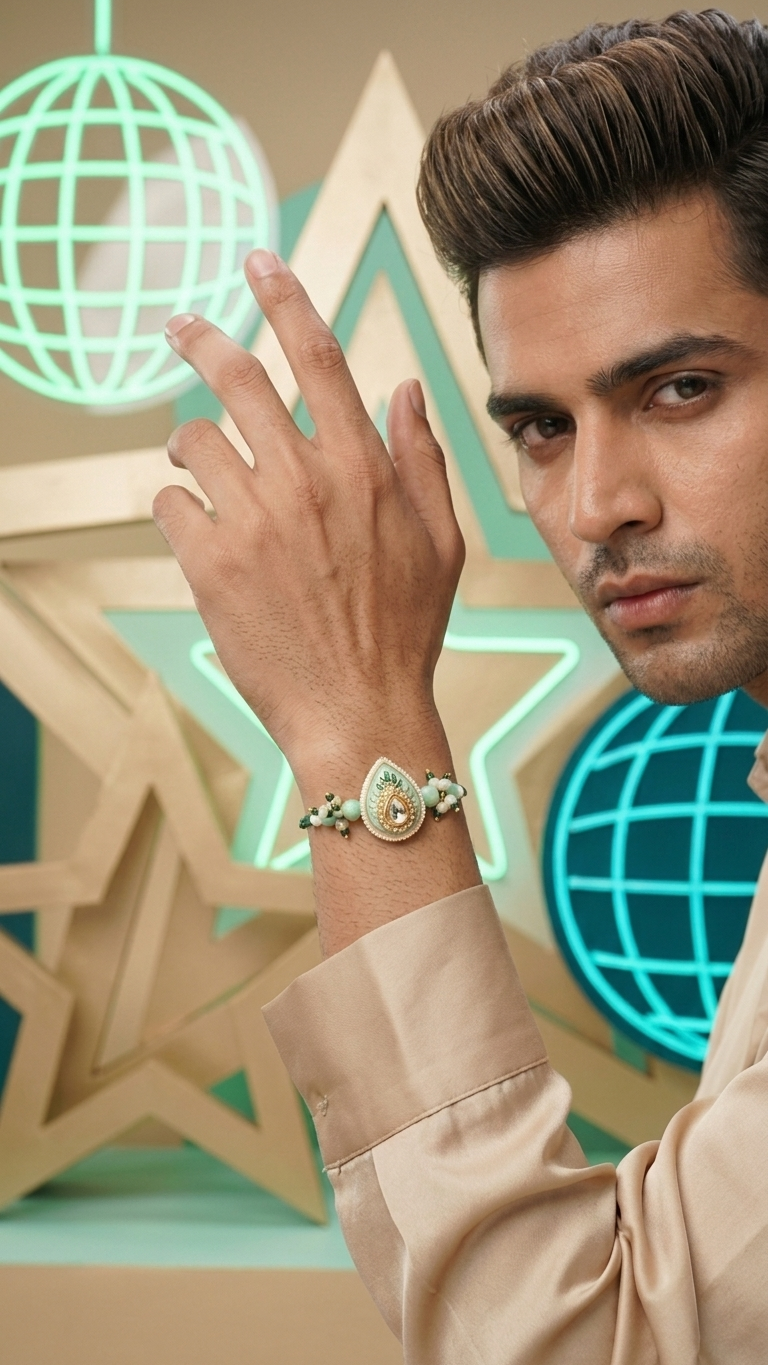 Polki Jewellery Rakhi for Brother