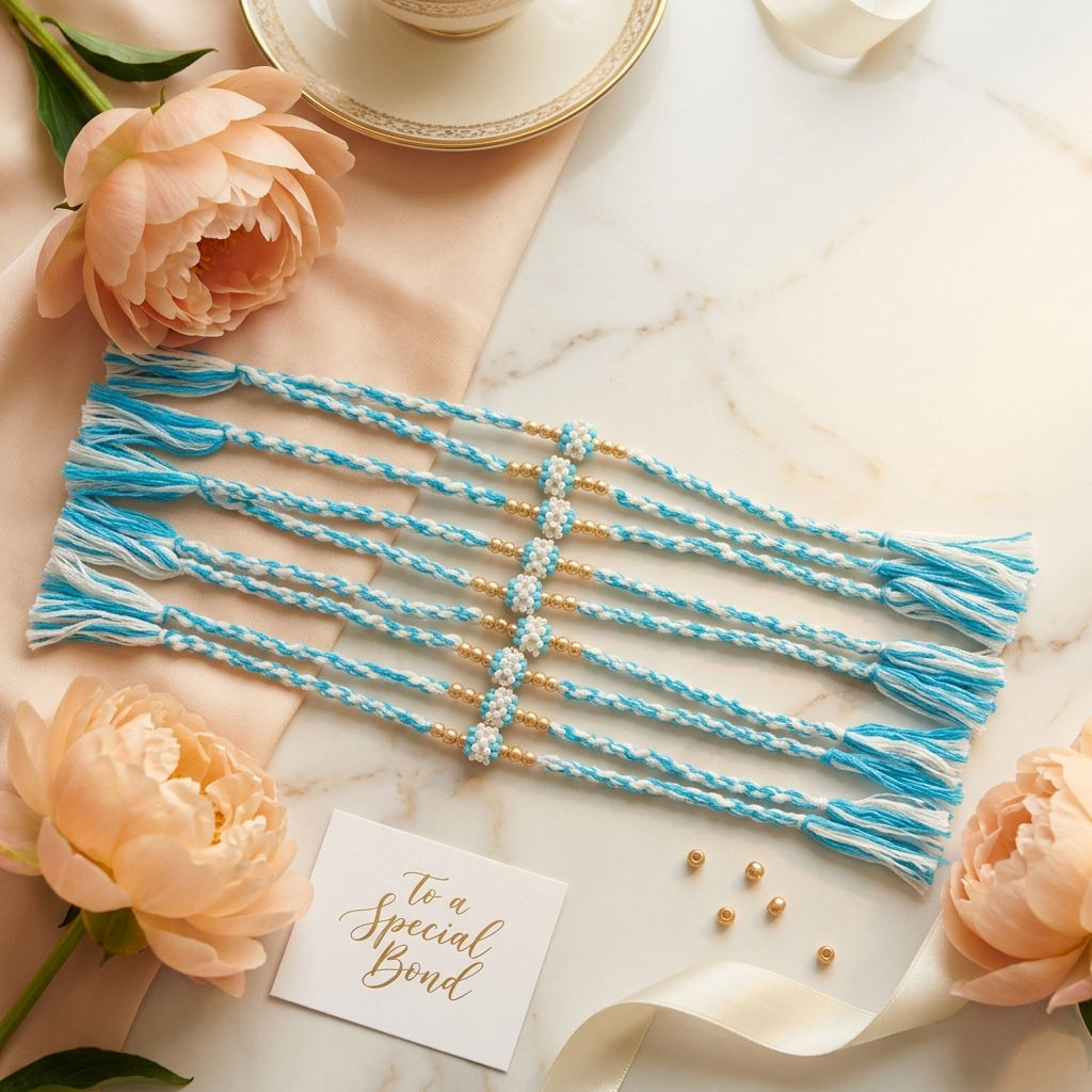 Feng Shui Beaded Thread Rakhi for Bhaiya