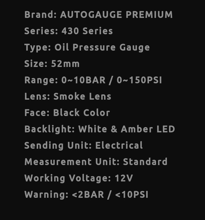 Thumbnail: Oil pressure 