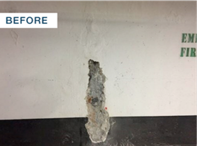 concrete wall hole