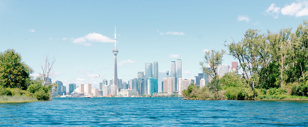 Toronto skyline with CN Tower seen from the water