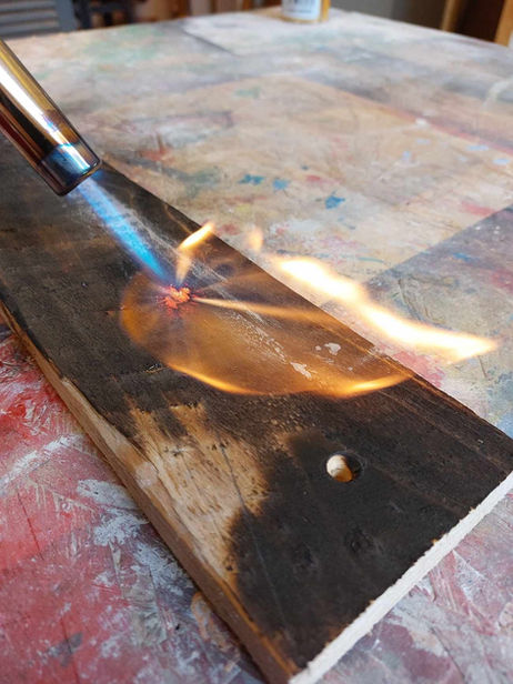 Shou sugi ban (Japanese wood burning 🔥) session at ACE yesterday.