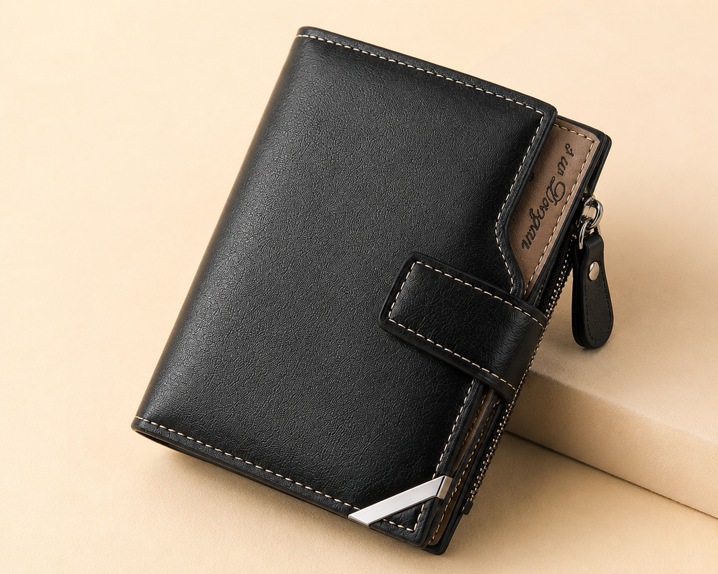 **Elite Zip Wallet – Modern Design with Zipper and Buckle Closure**
