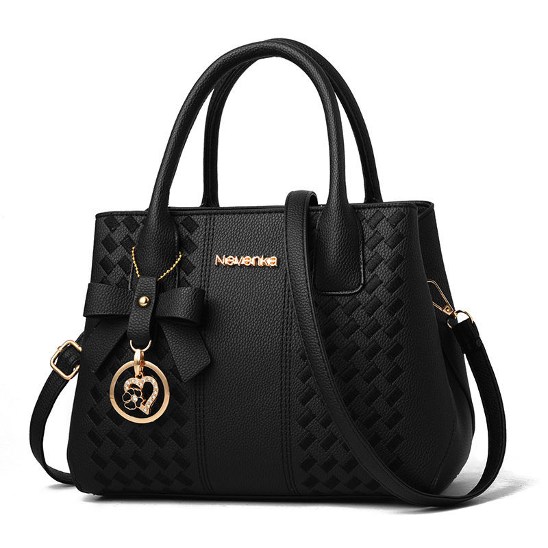 **Bow Chic Luxe – Casual Shoulder Bag with an Elegant Embroidered Bow**