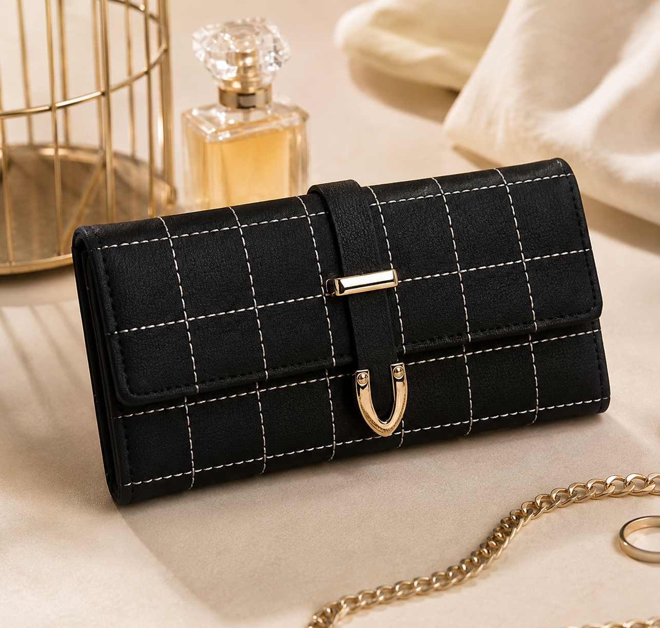 **Zip Luxe Trio – Set with Long Wallet, Coin Purse and Card Holder**
