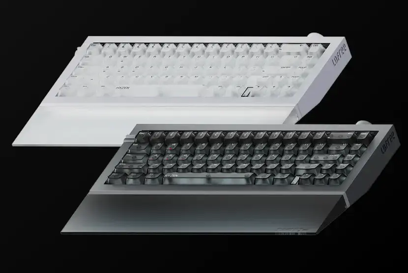 Lofree Hyzen keyboard on Kickstarter in Silver and Space Gray colorways, mechanical magnetic keyboard with CNC aluminum single block construction