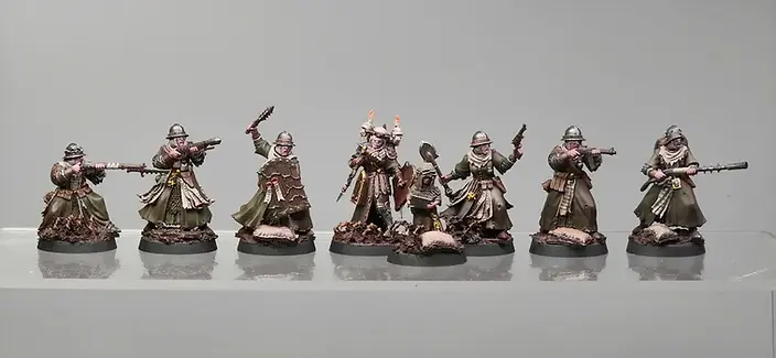 Tales of the Trenches miniature warband on Kickstarter by Axia Painting - grimdark war-nuns 32mm resin