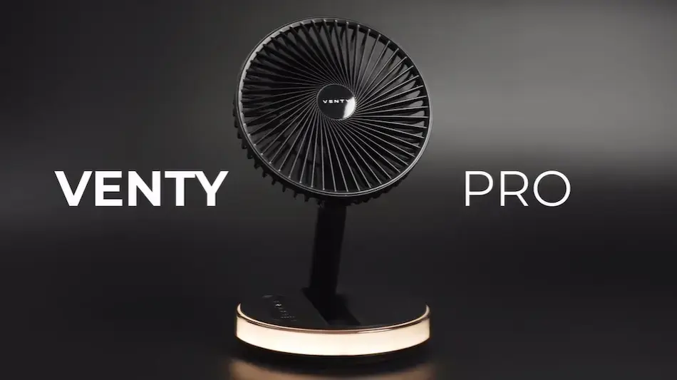 Venty Pro Fan on Kickstarter featuring 60-hour runtime and fast charging
