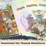 MEOW Cat Adventures on Kickstarter — official campaign artwork by Catilus showing cat adventurers in a D&D 5E fantasy setting