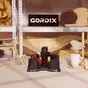 Gordix portable CNC on Kickstarter displayed with completed woodworking projects and prototypes