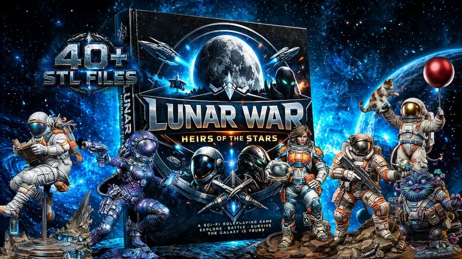 Lunar War STL miniatures on Kickstarter by Liloo Studios