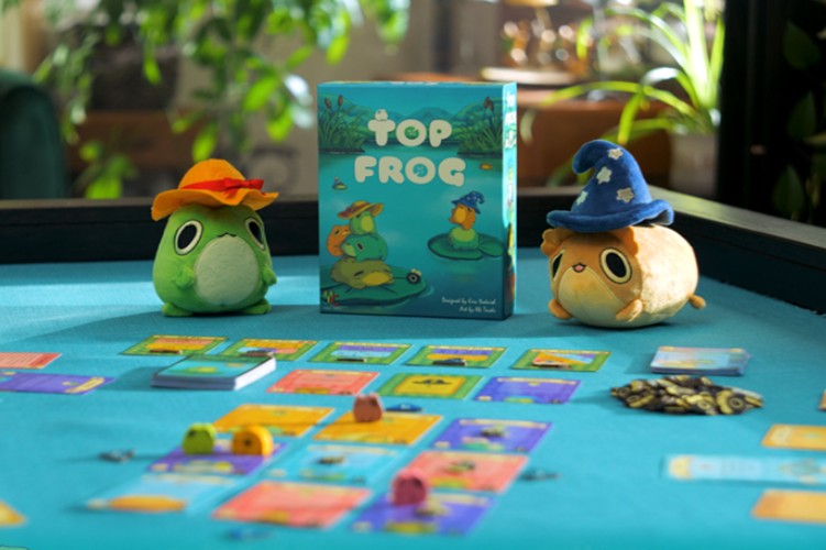 Top Frog Kickstarter card game with frog stacking and hats