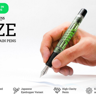 MAZE pens on Kickstarter revealing intricate ink flow through resin