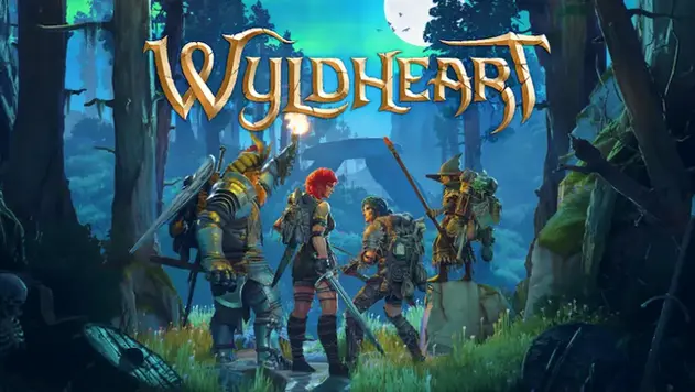 Wyldheart RPG on Kickstarter — four co-op characters in a dark fantasy forest