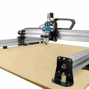 LongMill Benchtop CNC MK2.5 30x30 three-quarter view showing aluminum rails, steel gantry, and Z-axis assembly on spoilboard