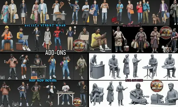 Regular People STL Miniature Collection VOL3 realistic everyday STL figures