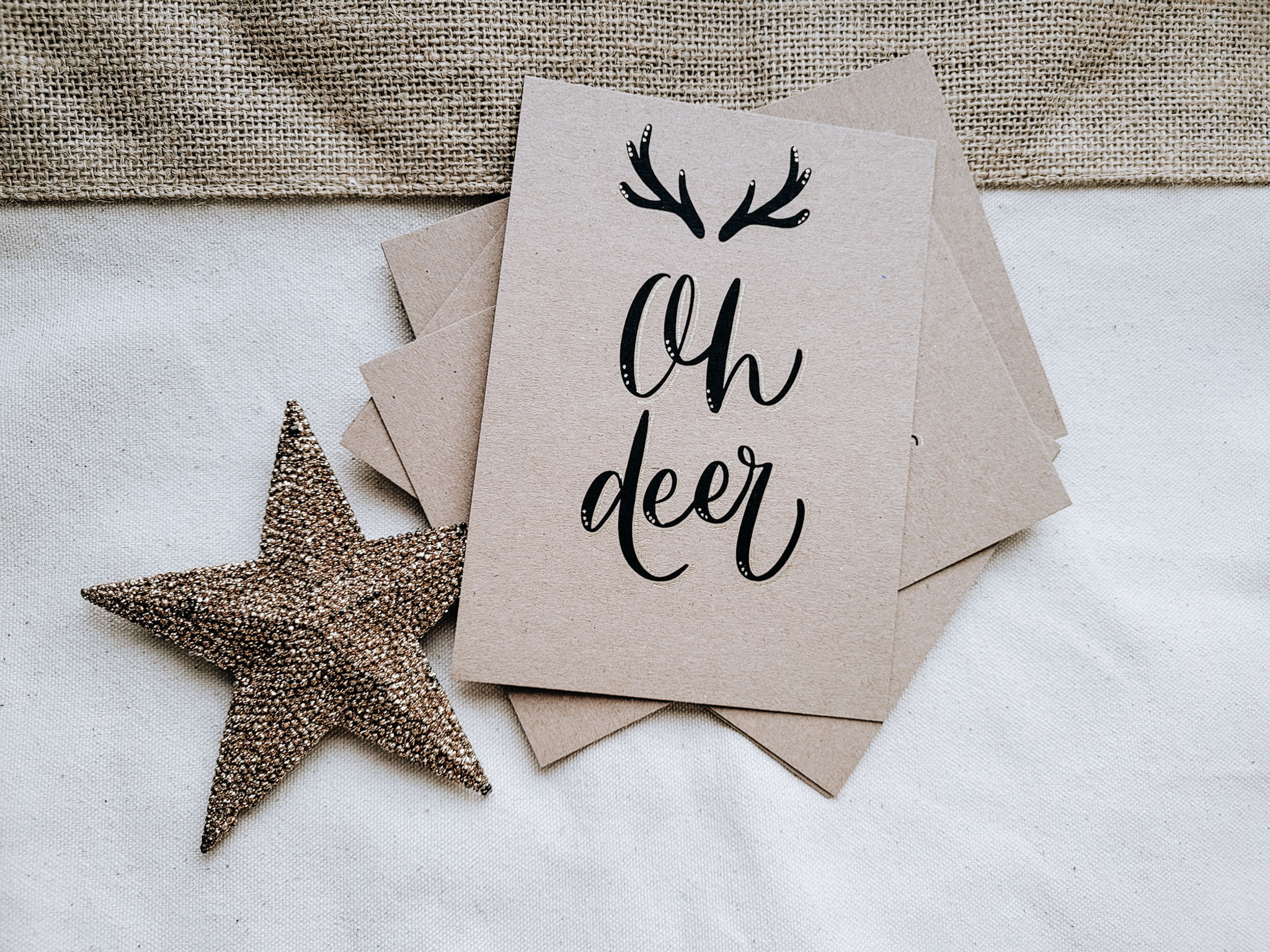8er Set Weihnachtspostkarten - Handlettering