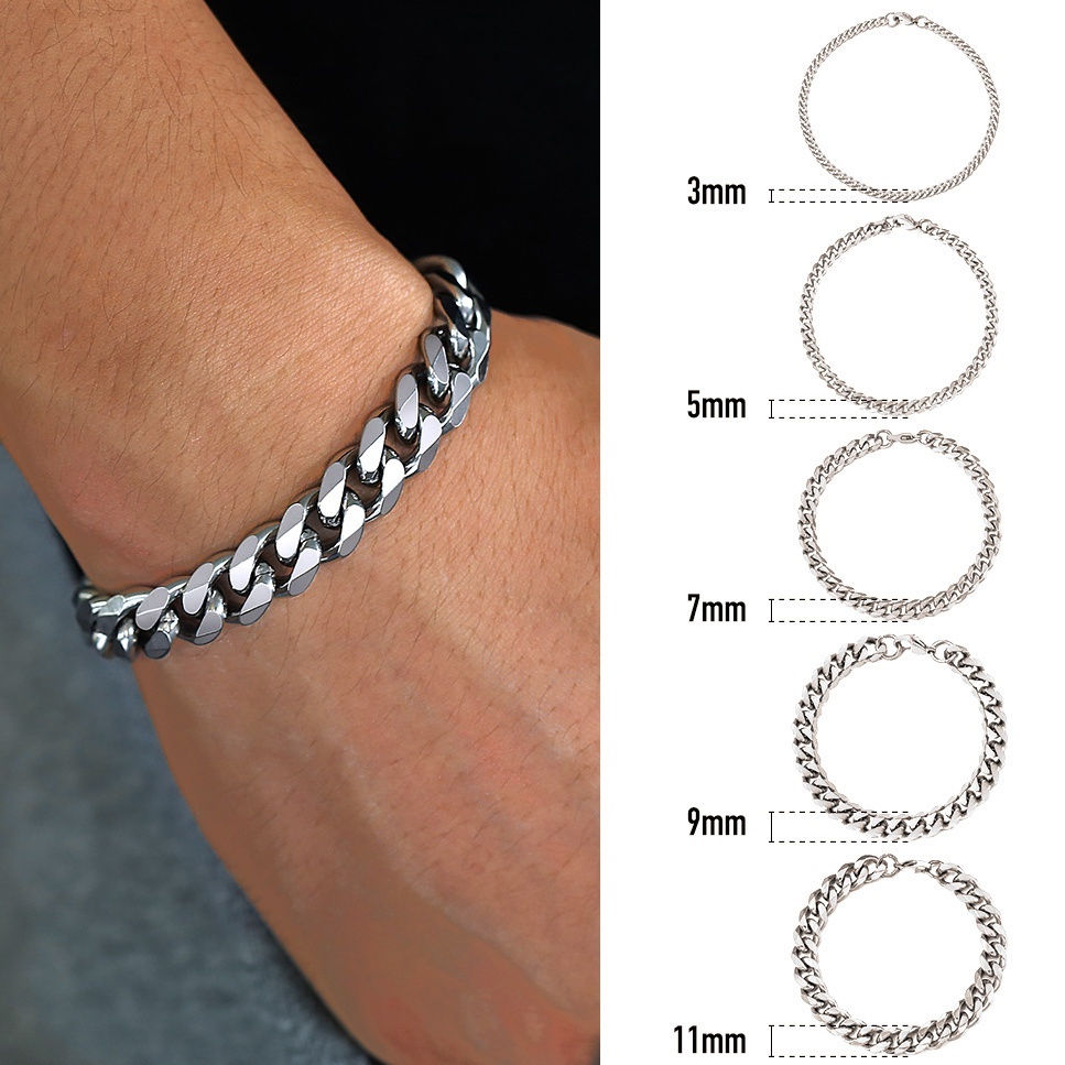 Miniatura: Pulseira de link de Aço Inoxidável para Masculino