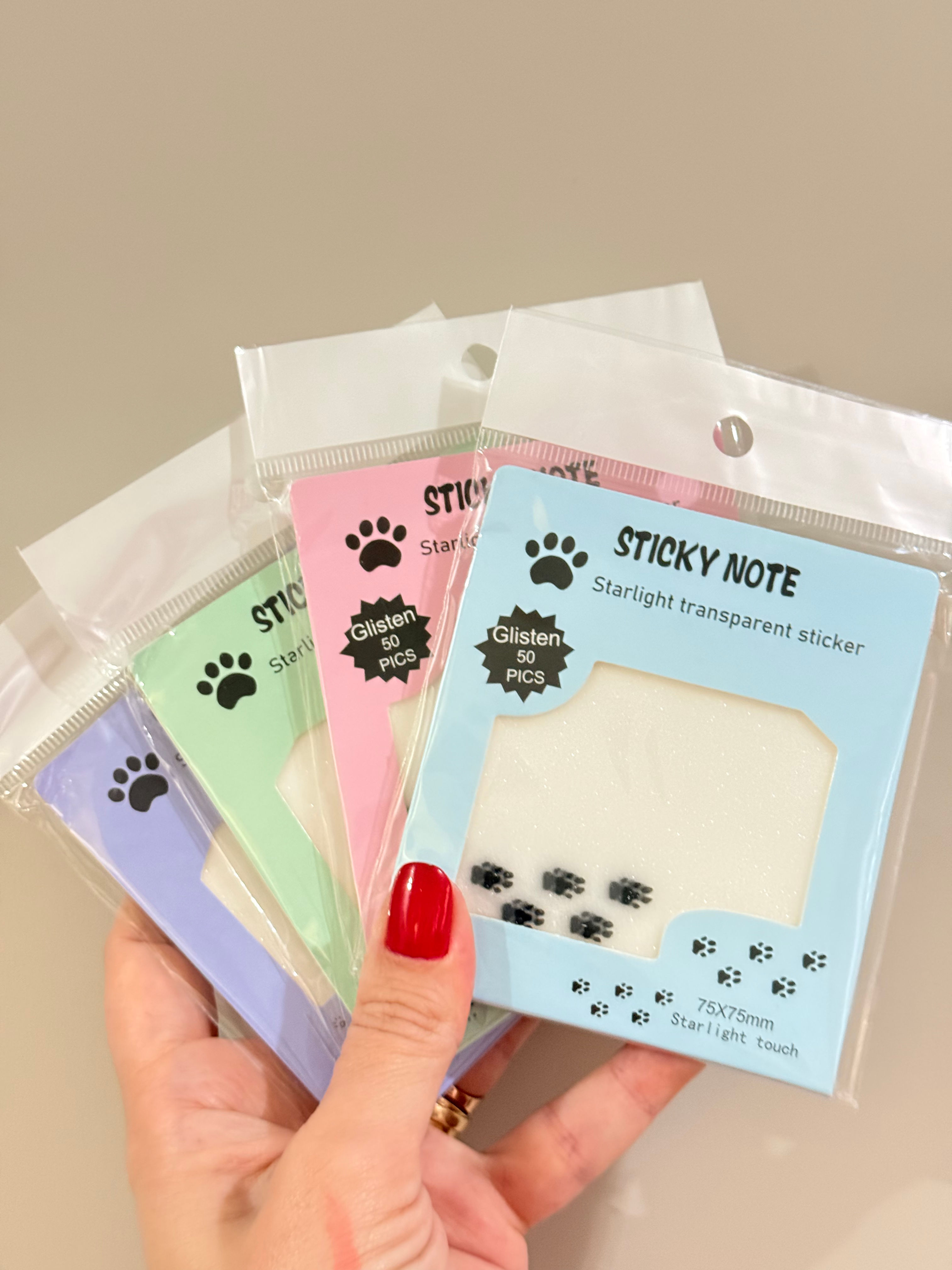 Sticky Note Transparente Patinhas – 50 Folhas