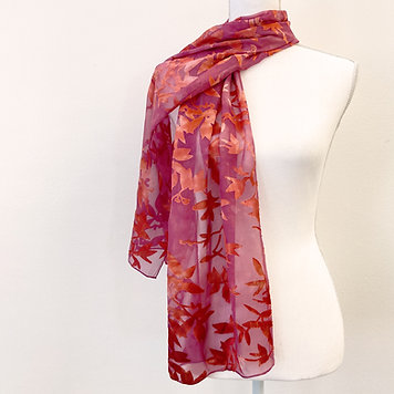 Rose Leaf Satin on Chiffon