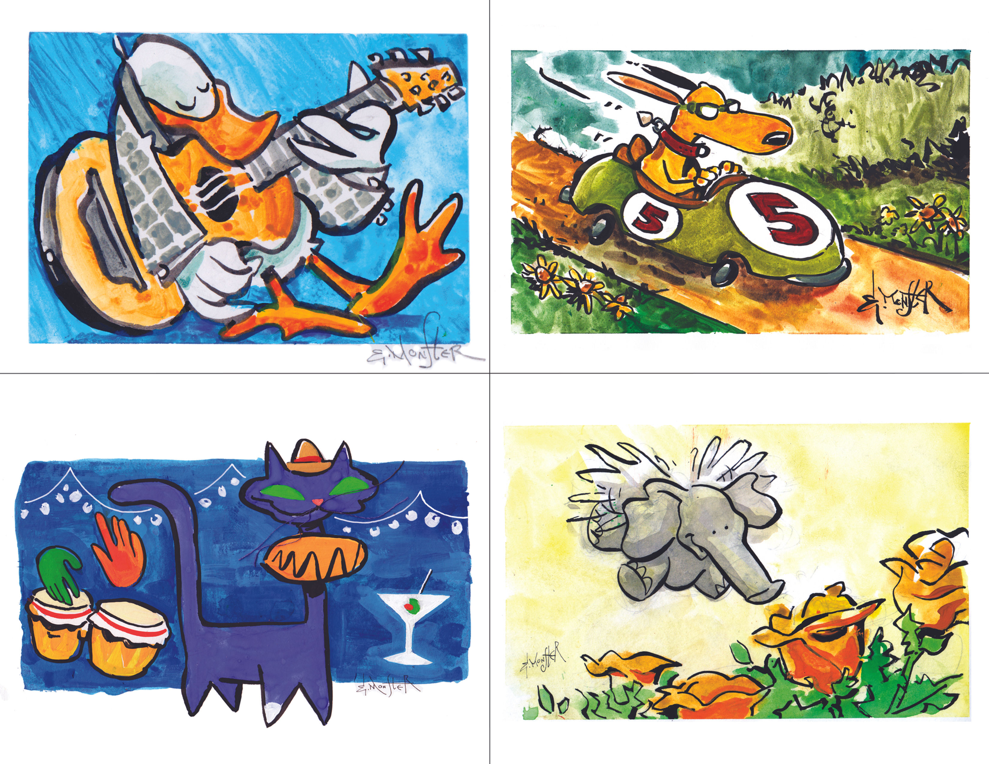 Cartoon Notecard Set