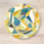 fine art ceramic coaster original art by carrie wright