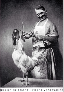 Photomontage by John Heartfield in "Regards", May 1936, 7: "Have no fear, he's a vegetarian"