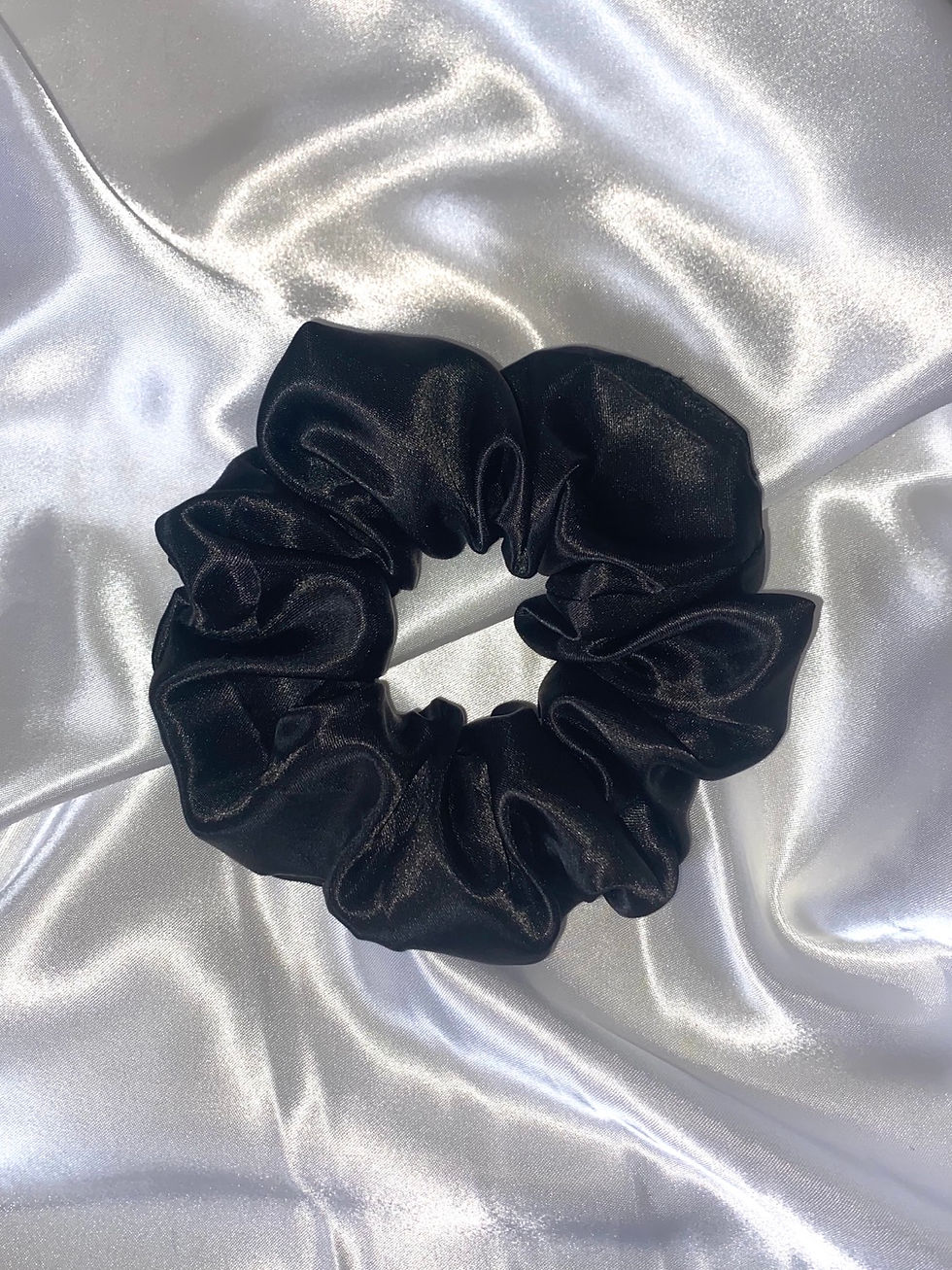 Black Luxury Satin Scrunchie