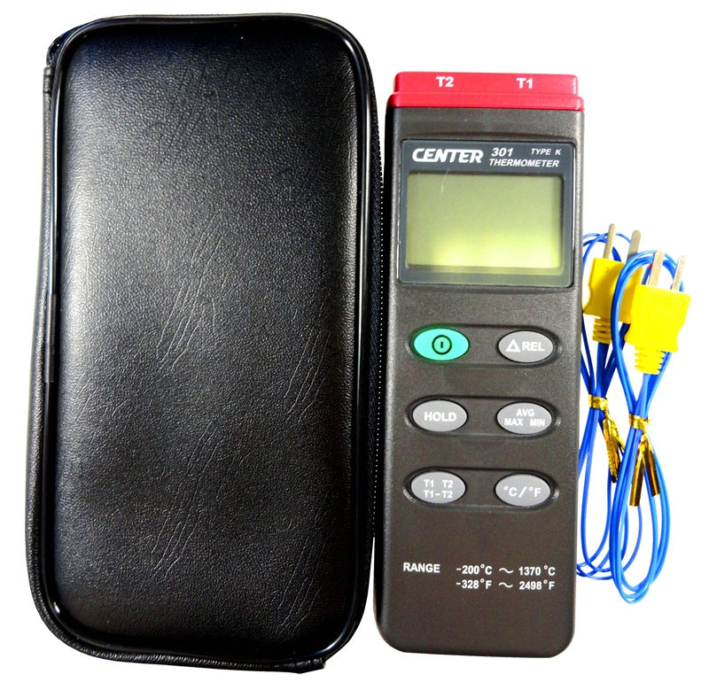 Thumbnail: Center Type K Data Logging Thermometer - Duplex Input w/ Bead Probes full kit