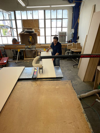 Manufacturing of custom acoustic diffuser panels, cutting process