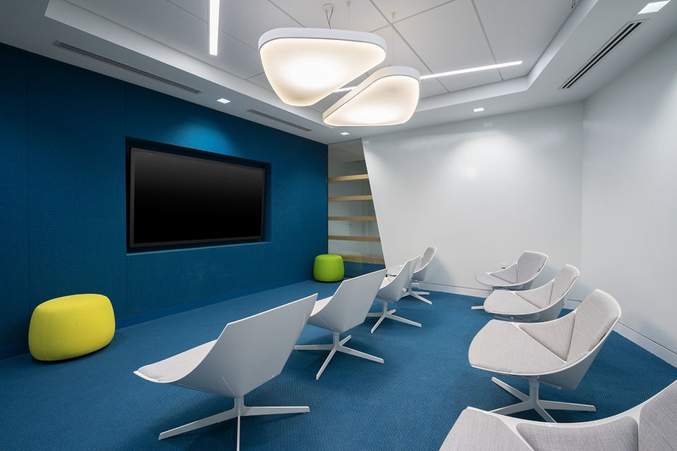 Media room with acoustic treatment