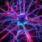 Neuronal network with neurons and synapses. Bright neon colors. Very photorealistic..jpg