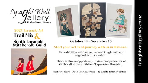 Trail Mix & South Taranaki Stitchraft Guild Exhibition 14 October - 10 November Lysaght Watt Gallery