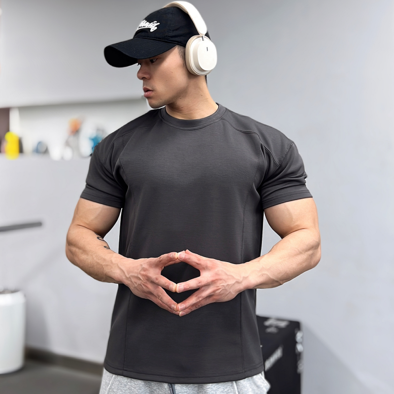 Thumbnail: High Quality Autumn Men Long Sleeved T-Shirt Fashion Sport Round Collar Fitness 