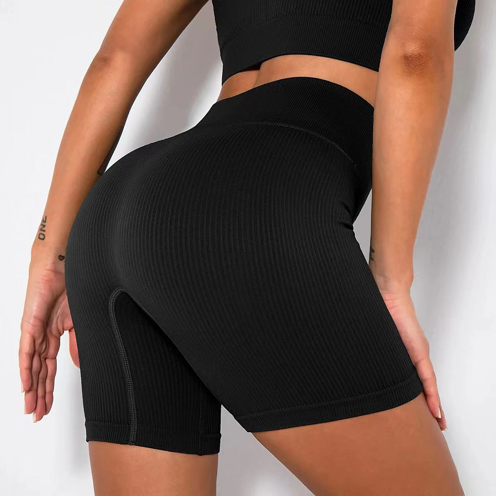 Thumbnail: Seamless Knitted Sports Shorts Casual High Waist Push Up Cycling Shorts Fitness 