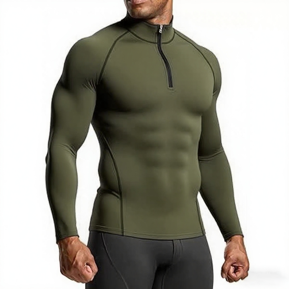 Thumbnail: Men Sportswear Fitness Shirts Slim Long sleeve Gym T-shirt Running Top Tee Tight