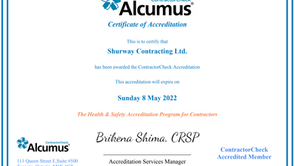 Reaccredited for Contractor Check Alcumus, 2025