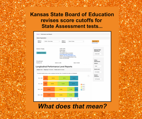 On a glitter orange background, a chart showing KSA scores and related text