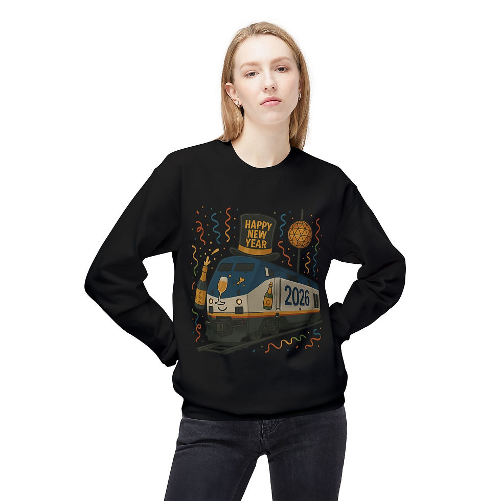 Thumbnail: Amtrak and Railroad-Inspired NEW YEARS Sweatshirt/Crewneck - P40 Genesis Loco