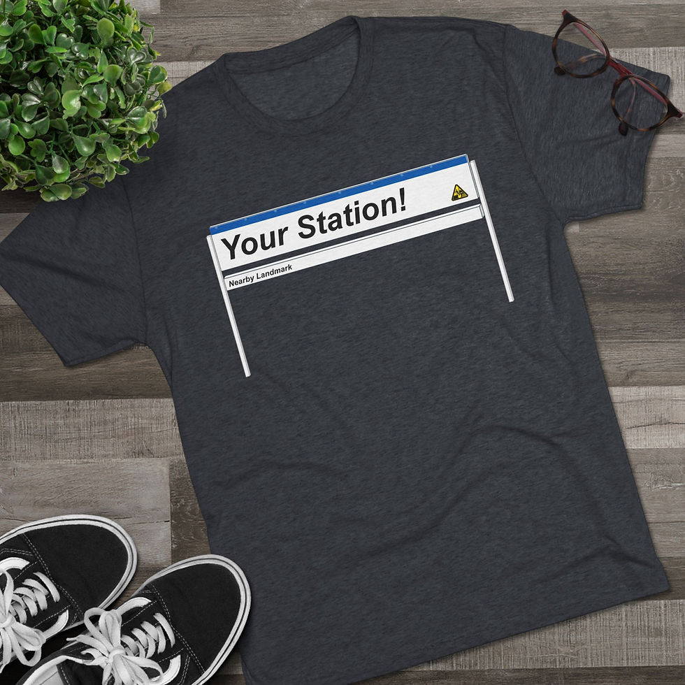 Thumbnail: Custom Harlem Line Station T-Shirt - Inspired by Metro-North Signs