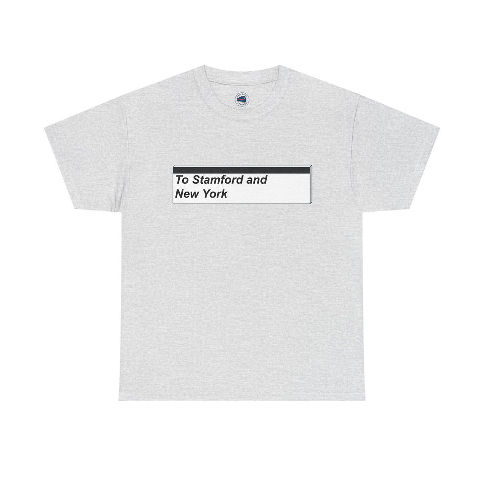 Thumbnail: "To Stamford and New York" T-Shirt - Inspired by Metro-North Railroad platforms