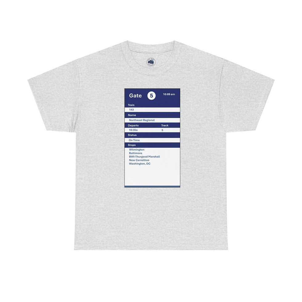Thumbnail: Amtrak-Inspired Departure Sign T-Shirt - Northeast Regional