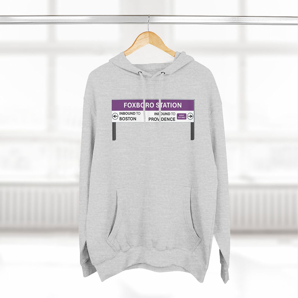 Thumbnail: Foxboro Station Fleece Hoodie - Inspired by MBTA Platform Signs - GO PATRIOTS!