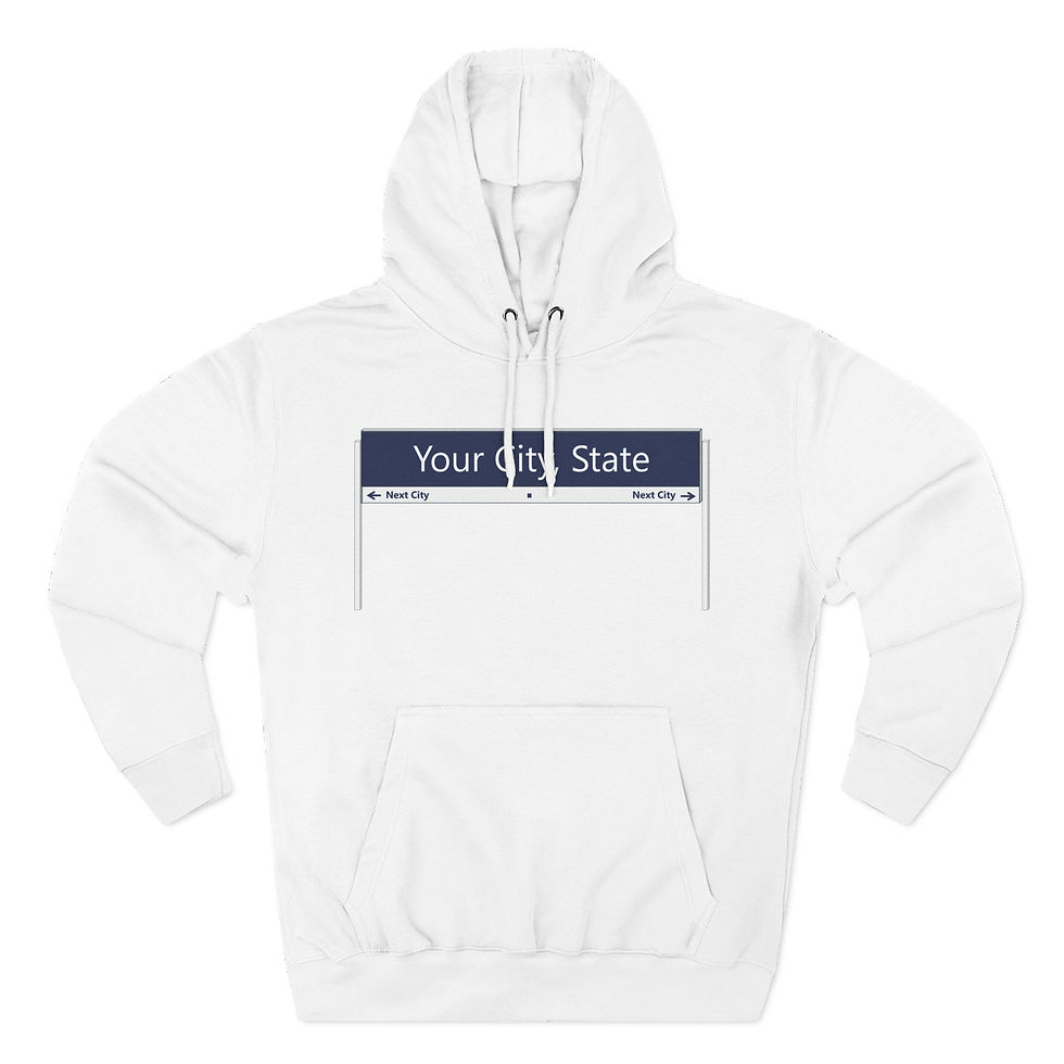 Thumbnail: CUSTOM Amtrak-Inspired Station Sign Fleece Hoodie (Any station!)