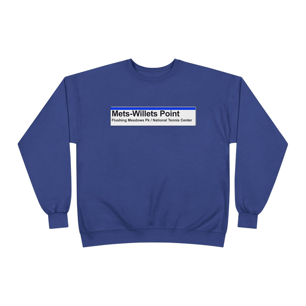 Thumbnail: Mets-Willets Point Sweatshirt - Inspired by LIRR Station Signs - Go Mets!