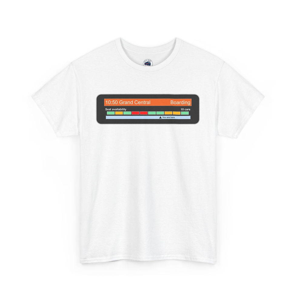 Thumbnail: Grand Central Boarding Sign T-Shirt (Long Beach Line) - Inspired by LIRR Signs