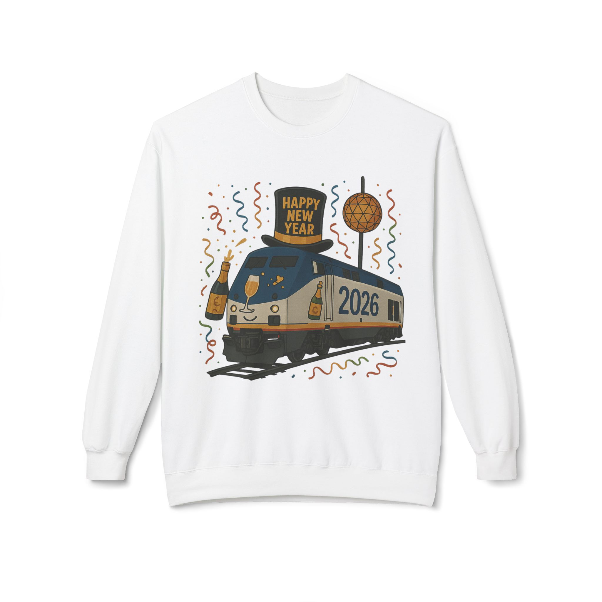 Amtrak and Railroad-Inspired NEW YEARS Sweatshirt/Crewneck - P40 Genesis Loco