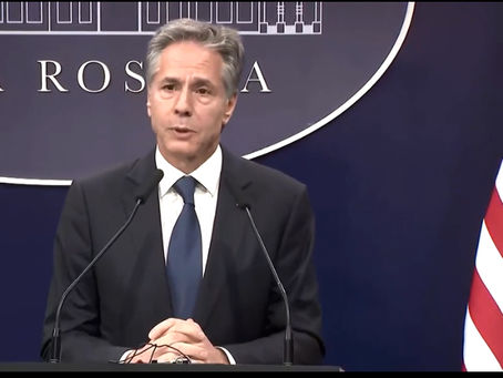 US Secretary Blinken Comments on US Reaction To Israel Security & Gaza Settlements