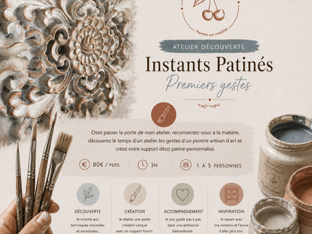 Les ateliers "Instants patinés" arrivent chez l'atelier Cherrywood